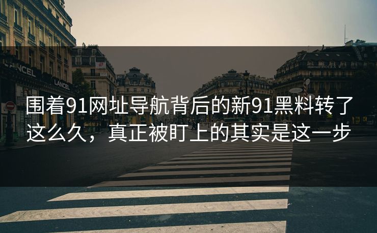 围着91网址导航背后的新91黑料转了这么久，真正被盯上的其实是这一步